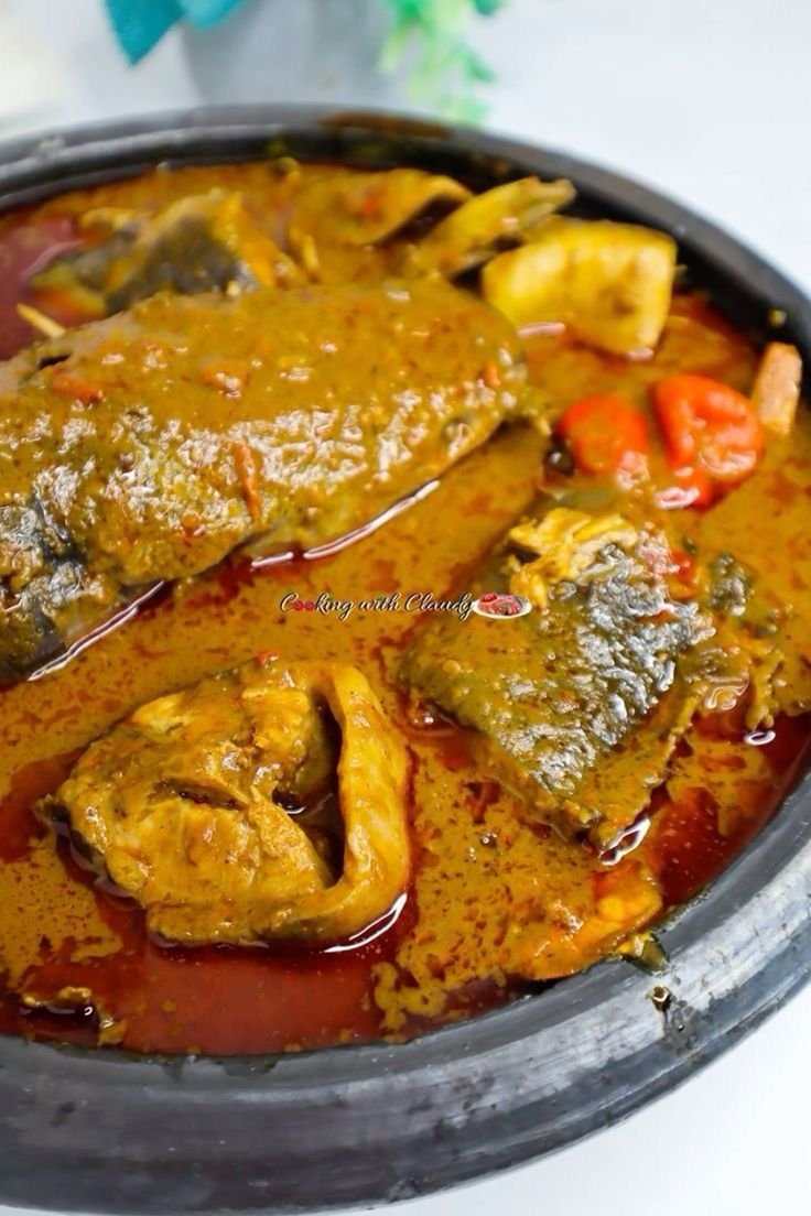 POUNDO YAM AND BANGA WITH GOAT OR BEEF